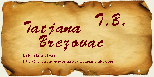 Tatjana Brezovac vizit kartica